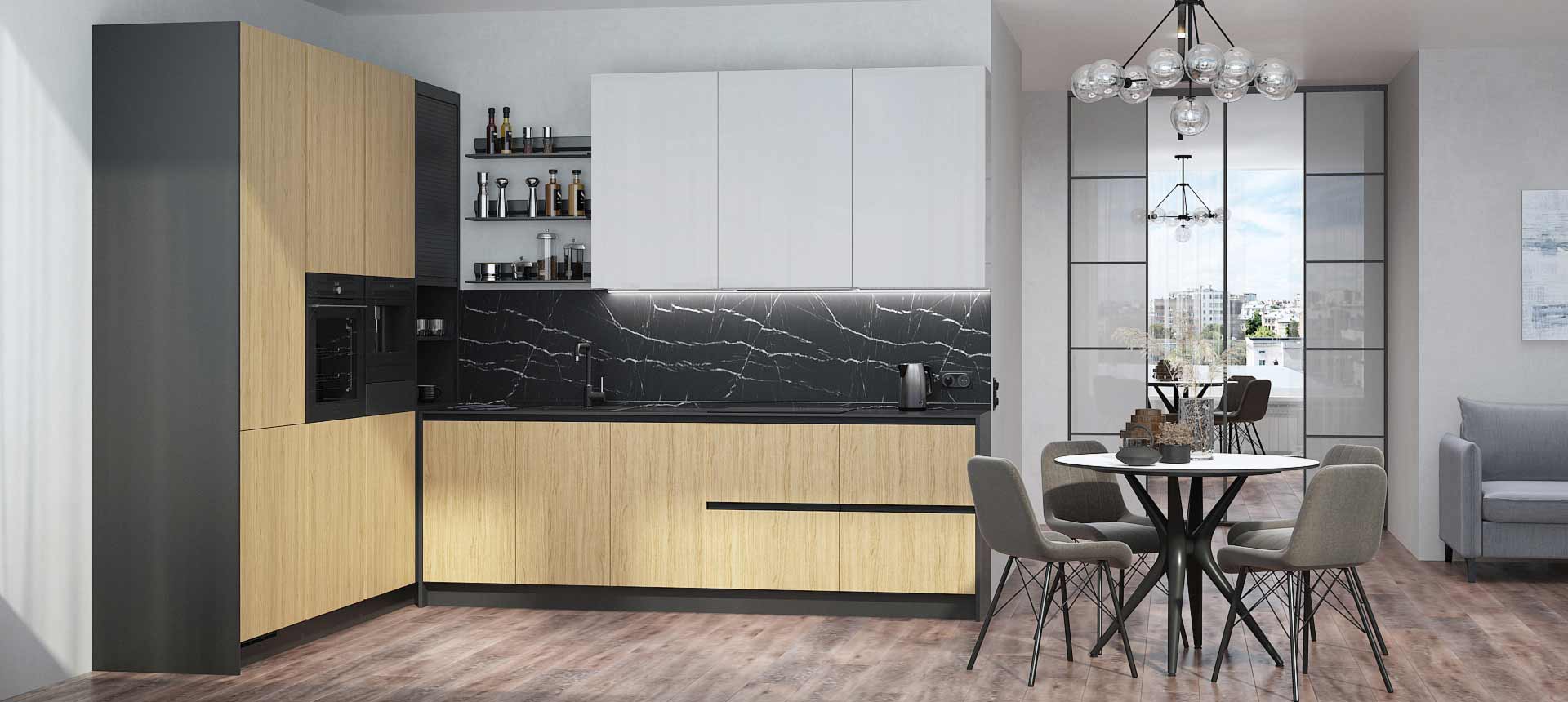 Дуб Винченца / эмаль цвет NCS S 1002-R50B 