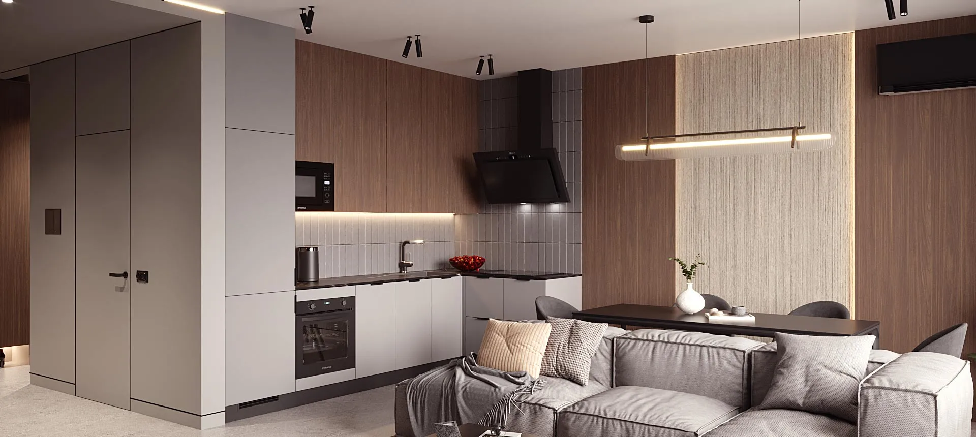 Горный хрусталь матовый / Орех Линкольн 