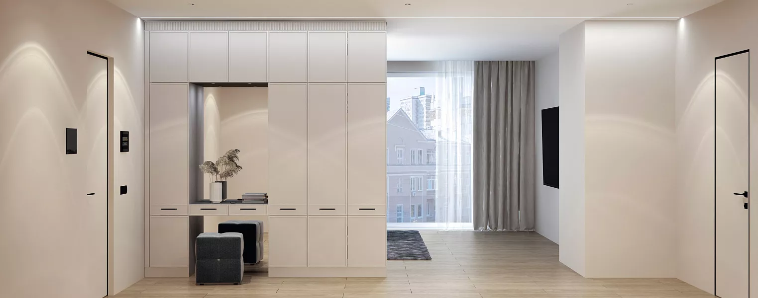 Распашной шкаф с антресолями в прихожую - фото No 2