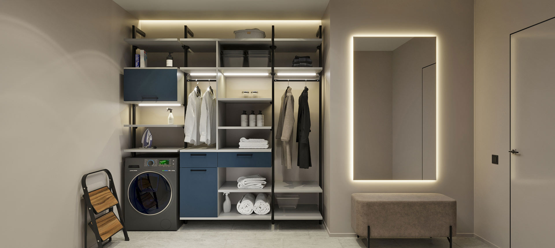 Аквамарин матовый / Горный хрусталь матовый 