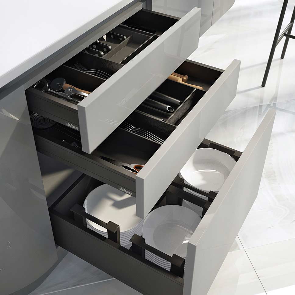 Серо-белая кухня: 50 фото примеров дизайна и интерьера - фото №47