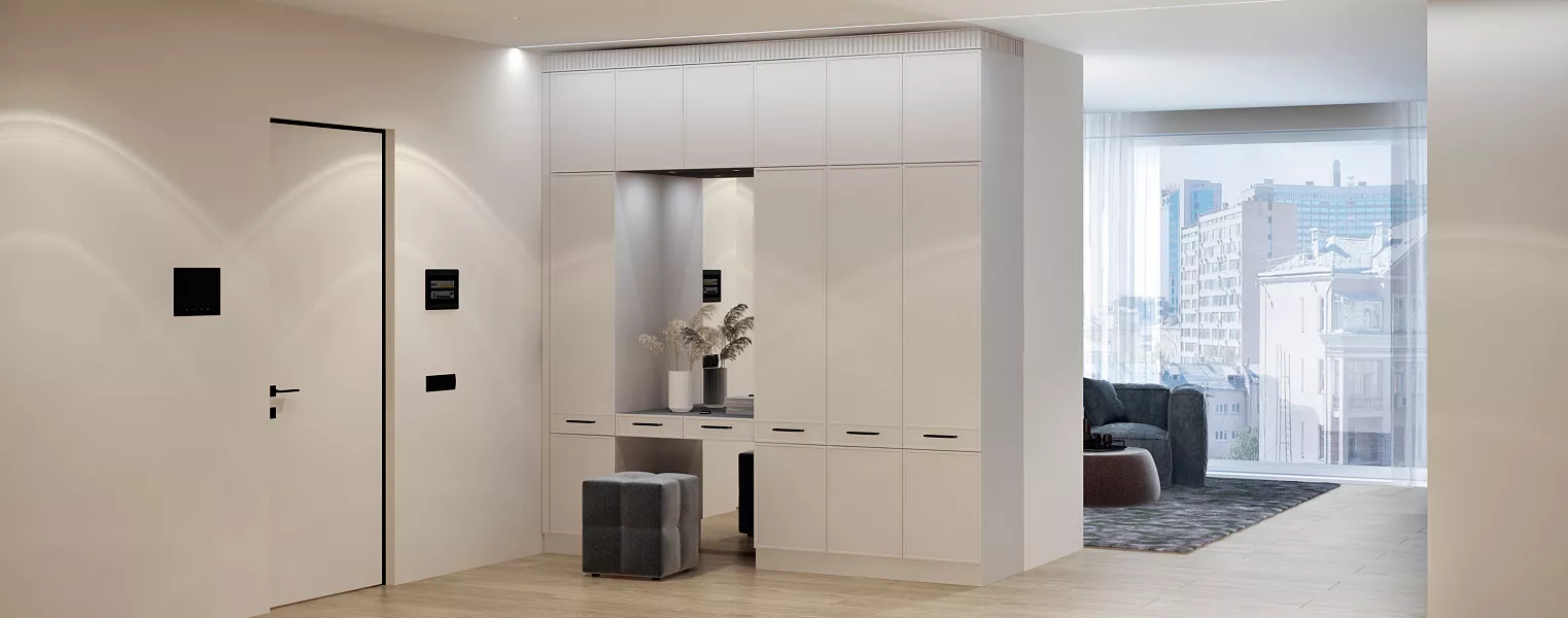 Распашной шкаф с антресолями в прихожую - фото No 1