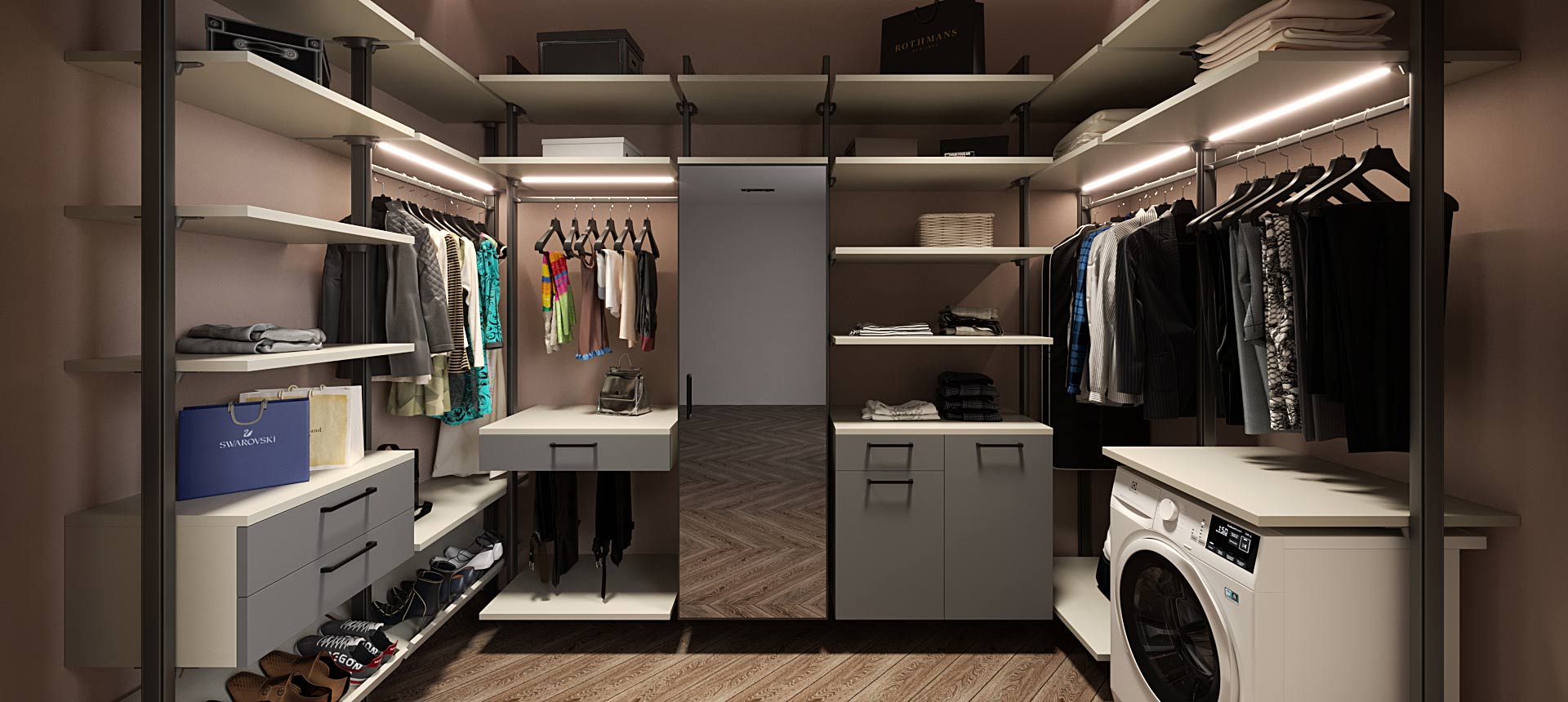 Стальной графит / Белый Фарфоровый Оникс 