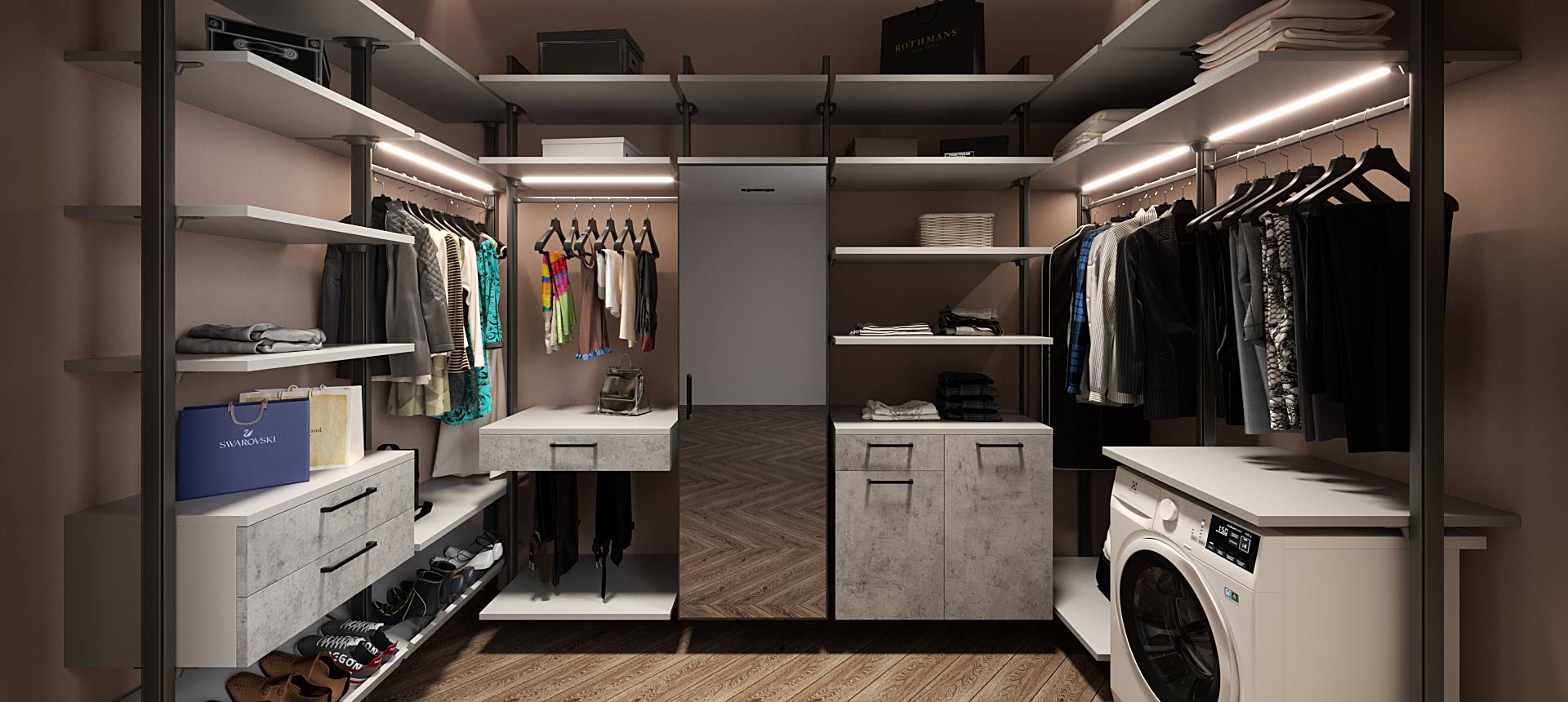 Бетон Чикаго светло-серый / Горный хрусталь матовый 