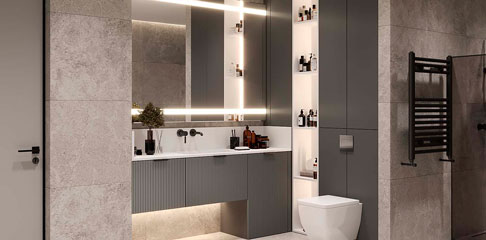 Ванная в сером цвете: фото интерьера и идеи дизайна