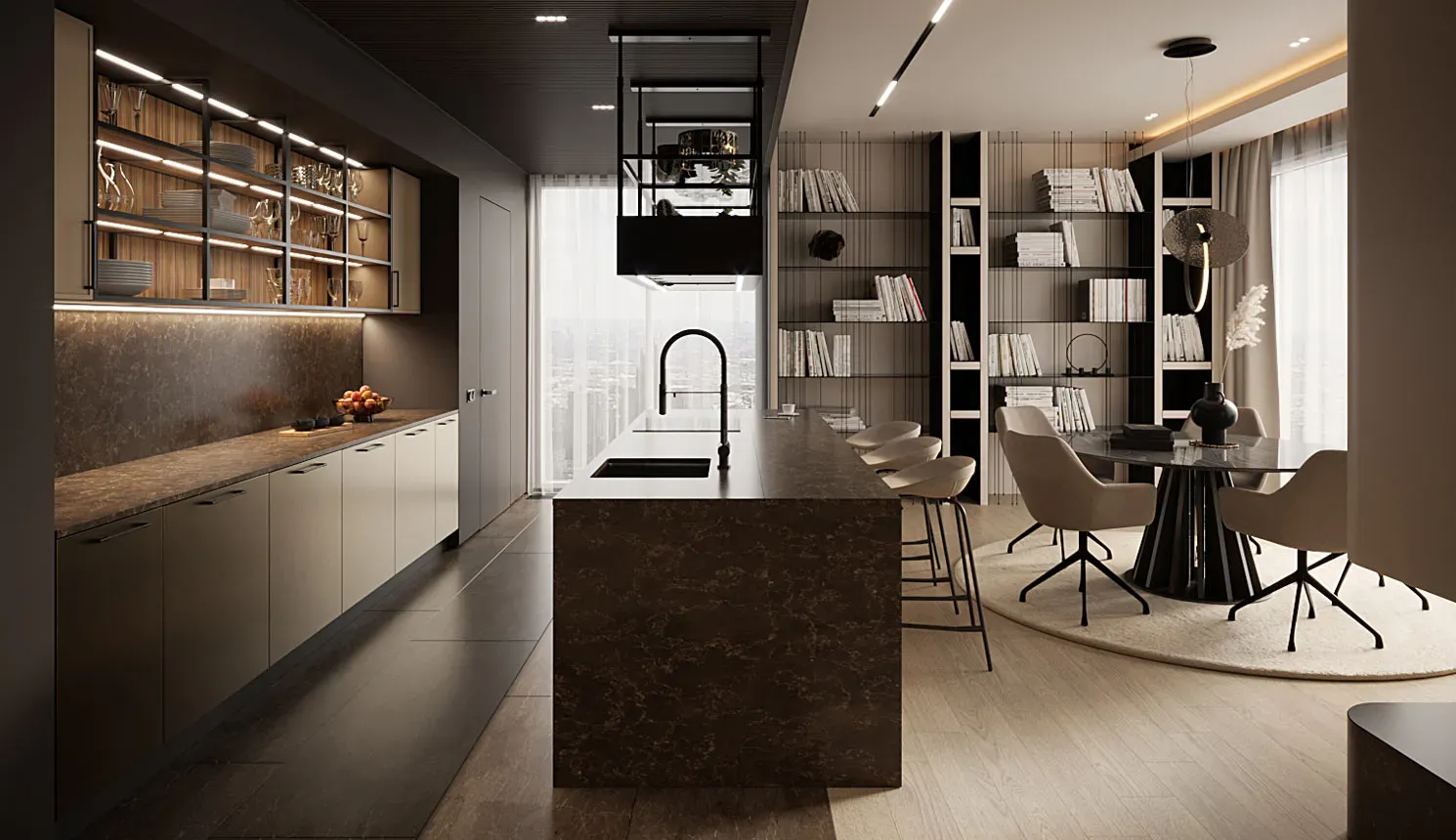 Дерево, стекло, металл: топ-20 сочетаний для современной кухни