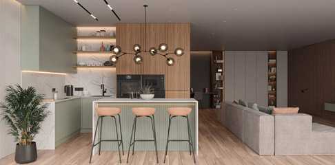 Варианты зонирования квартир свободной планировки