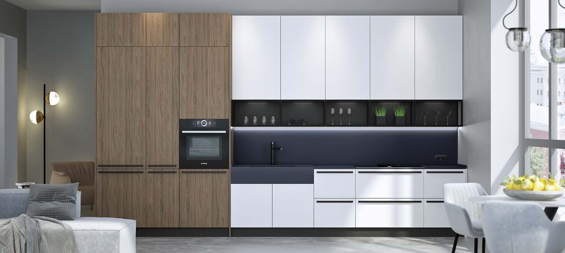 Белый / Орех Карини белёный 