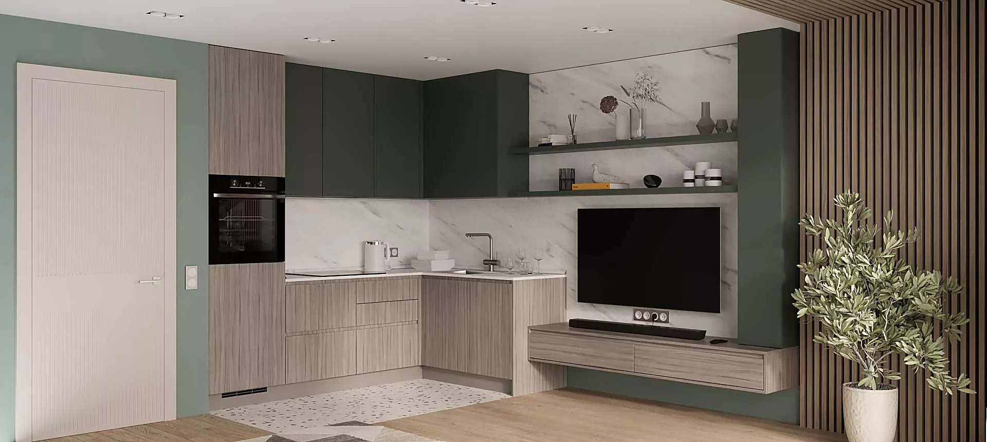 Древесина Шорвуд / эмаль цвет NCS S 7005-B80G 