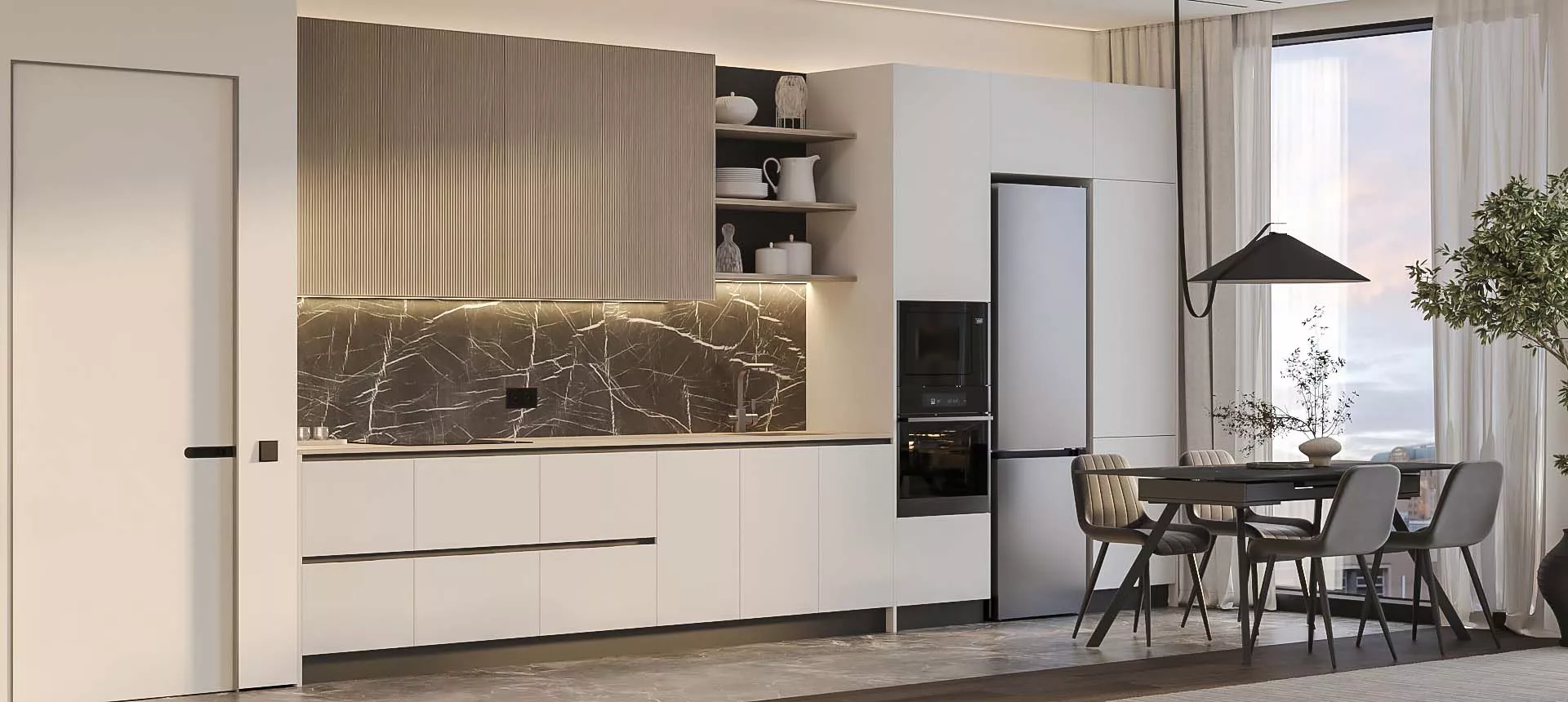 Белый / Дуб Майами 