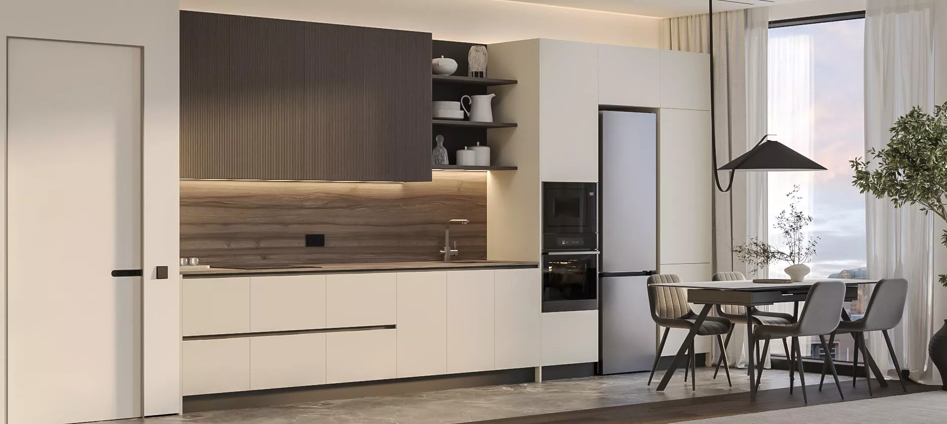 Светло-серый / Дуб Титановый 