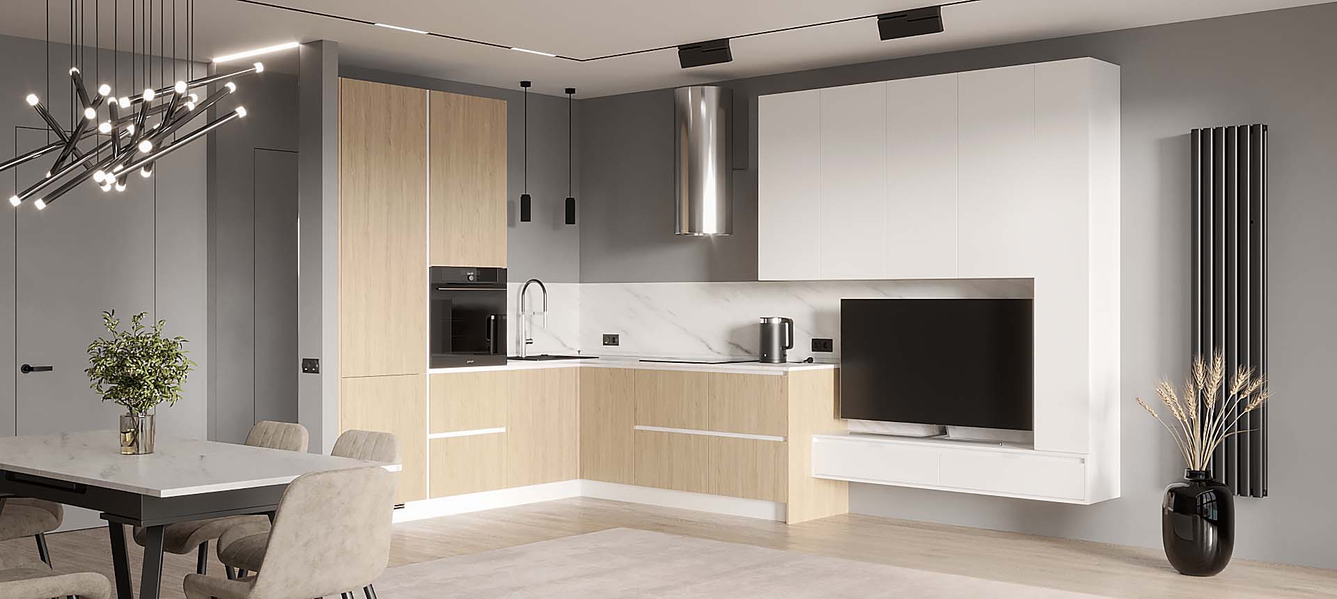 Дуб Винченца / Белый премиум 