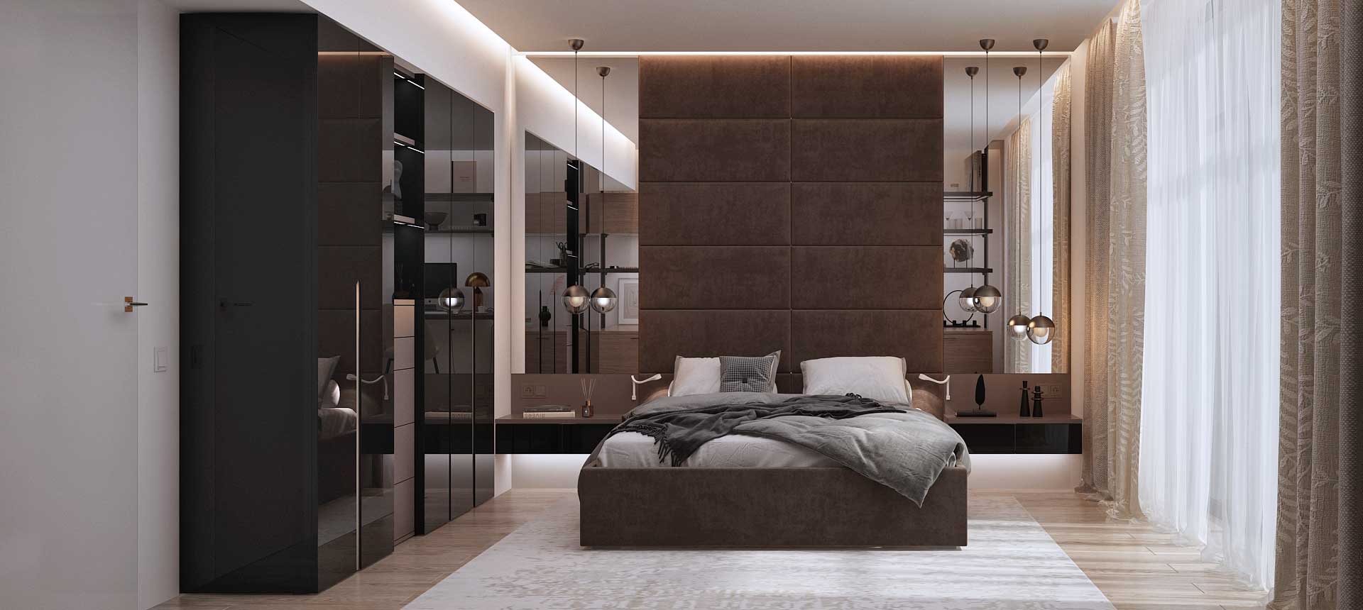 Черный глянец / велюр Verona цвет 743 