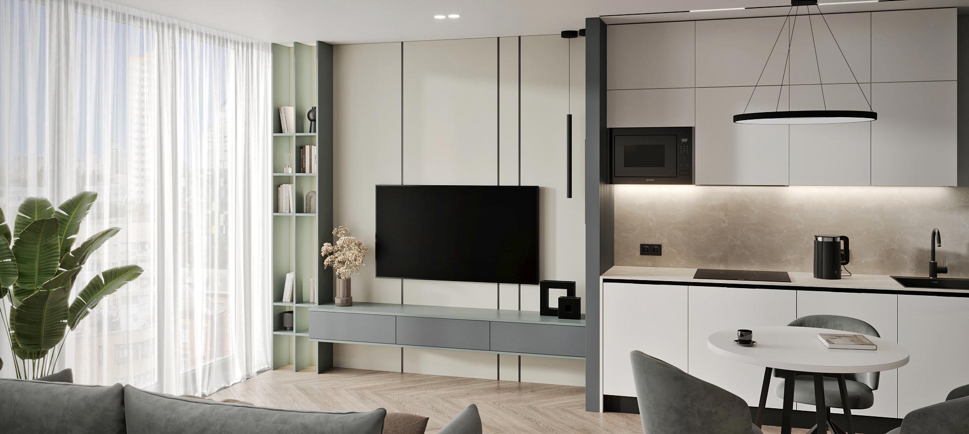 Серый монументальный / Зелёный Фьорд 