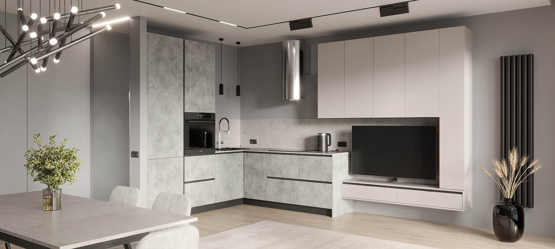 Бетон Чикаго светло-серый / Кашемир&nbsp;серый&nbsp;