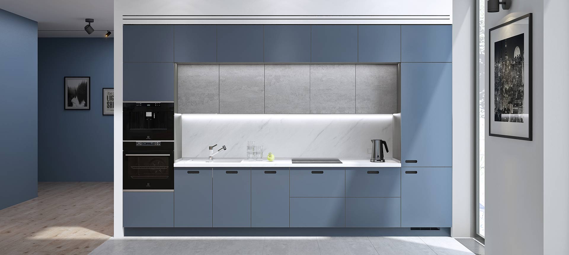 стекло Matelac цвет Синяя тень