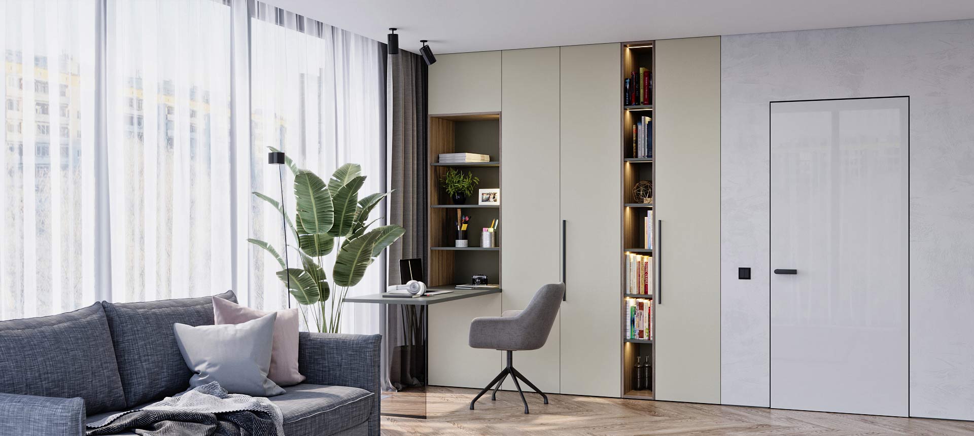 Белый Фарфоровый Оникс / Древесина Шорвуд 