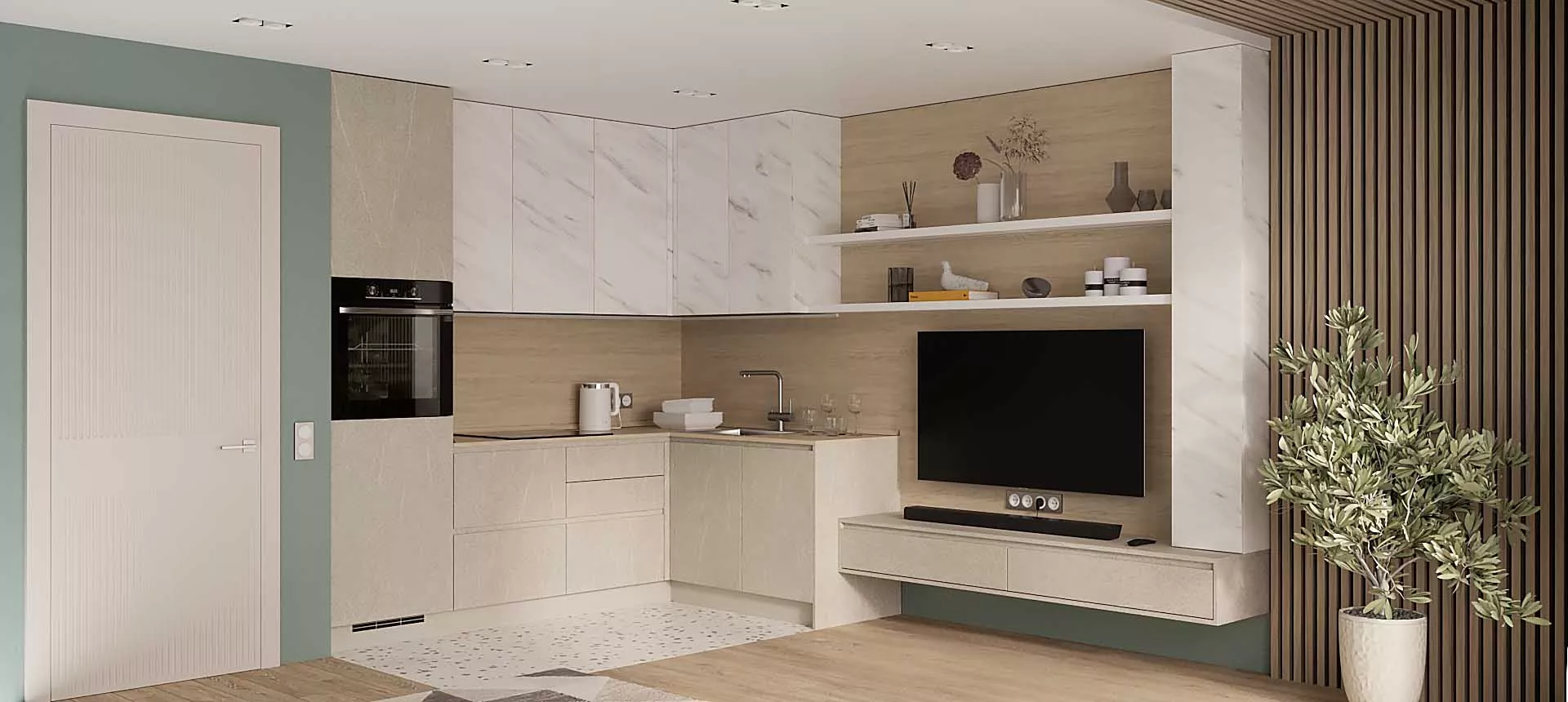 Конкрета / Мрамор Леванто Белый 