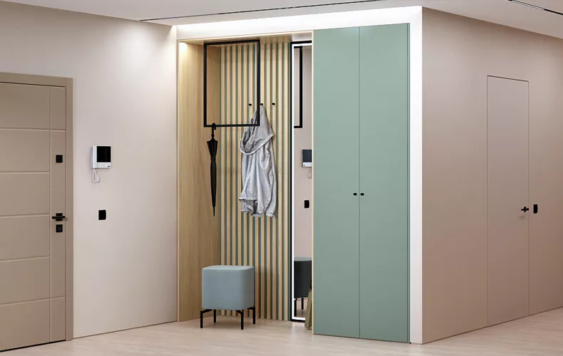 Узкий распашной...