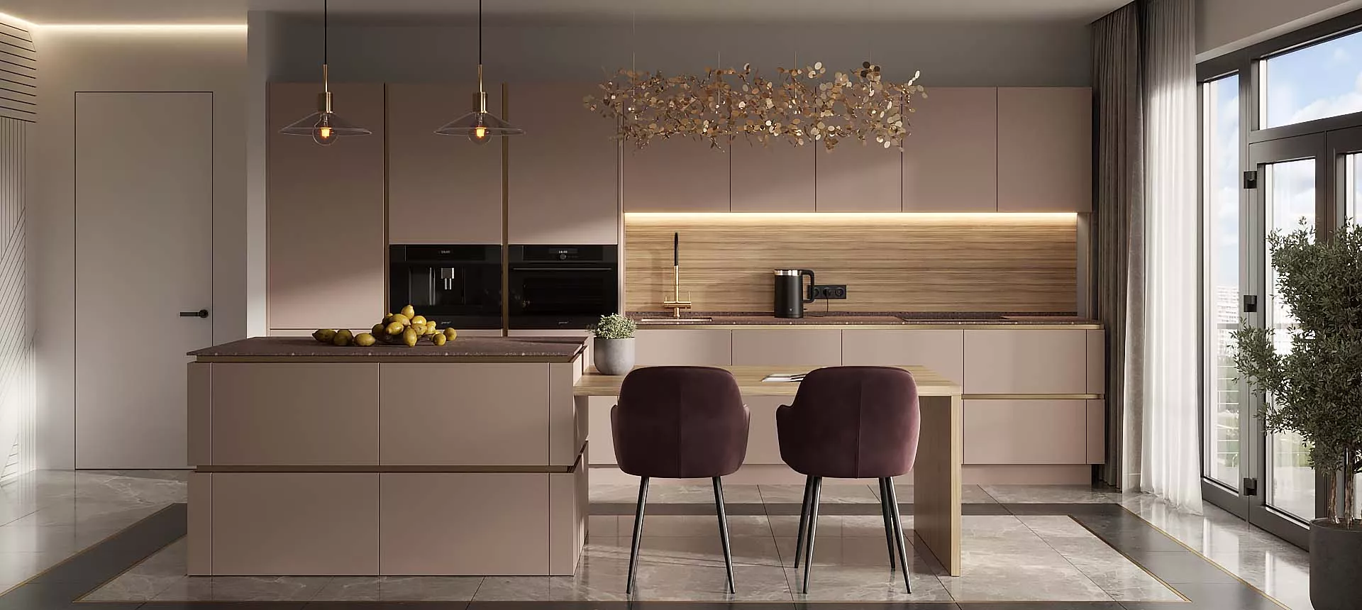 Розовый кварц матовый