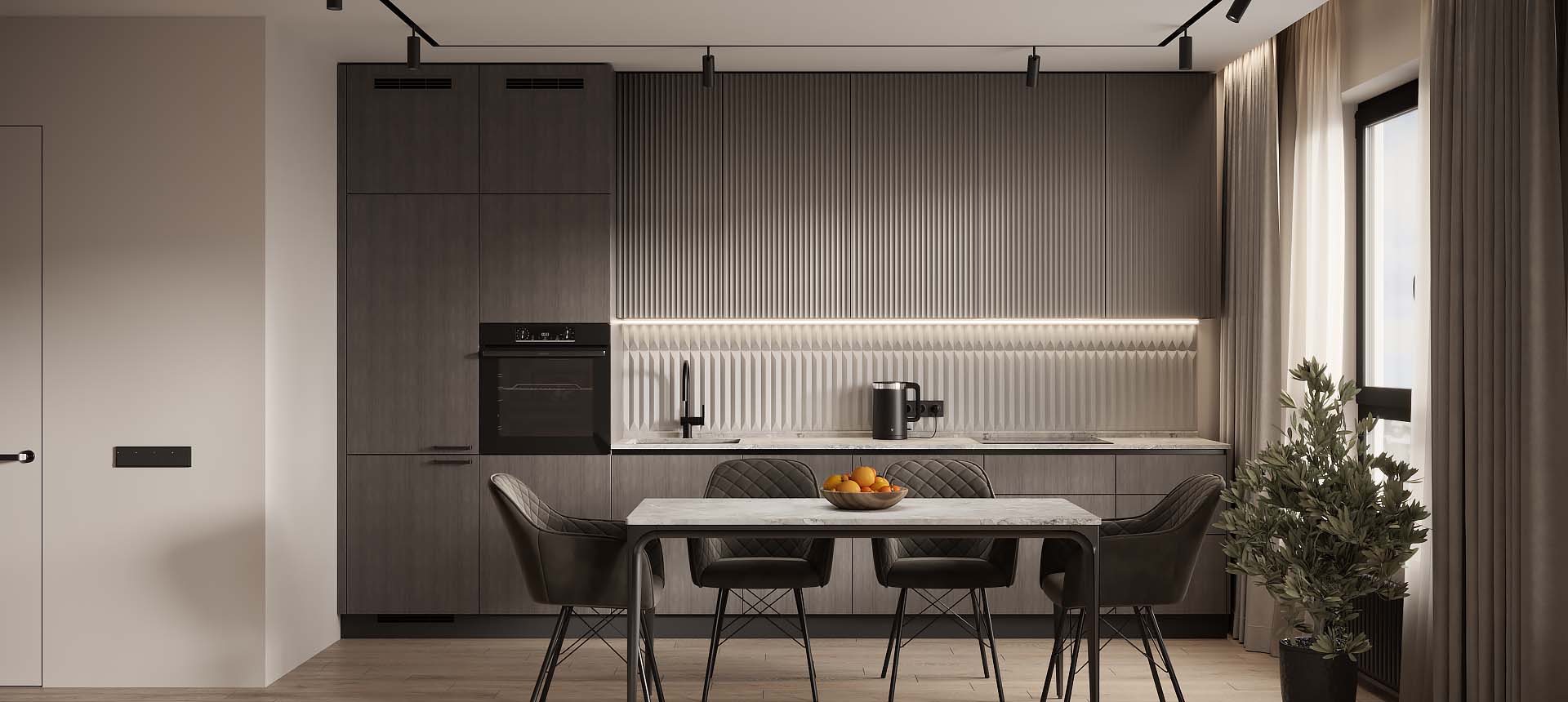 Дуб Титановый / эмаль цвет NCS S 4502-R 