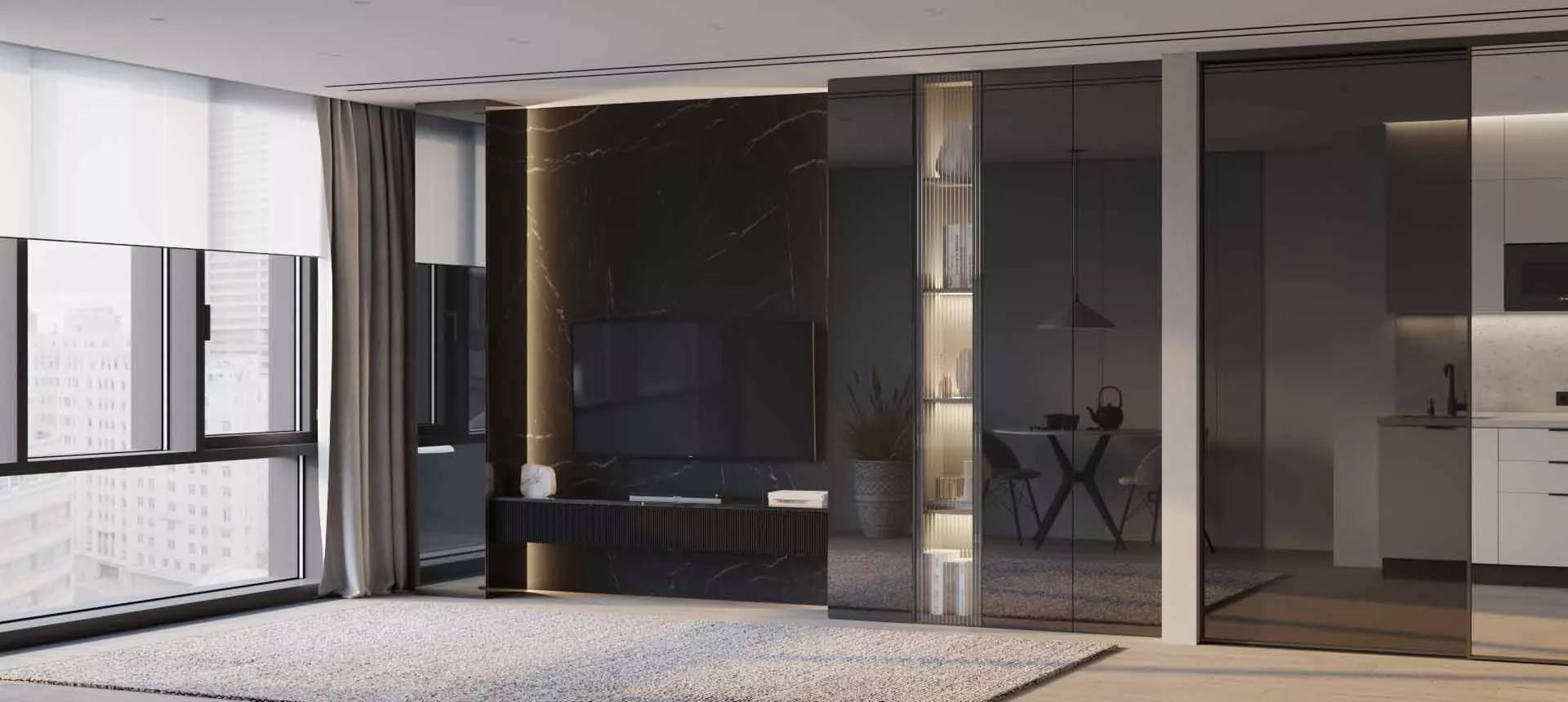 Чёрный глянец / Камень Пьетра Гриджиа чёрный 