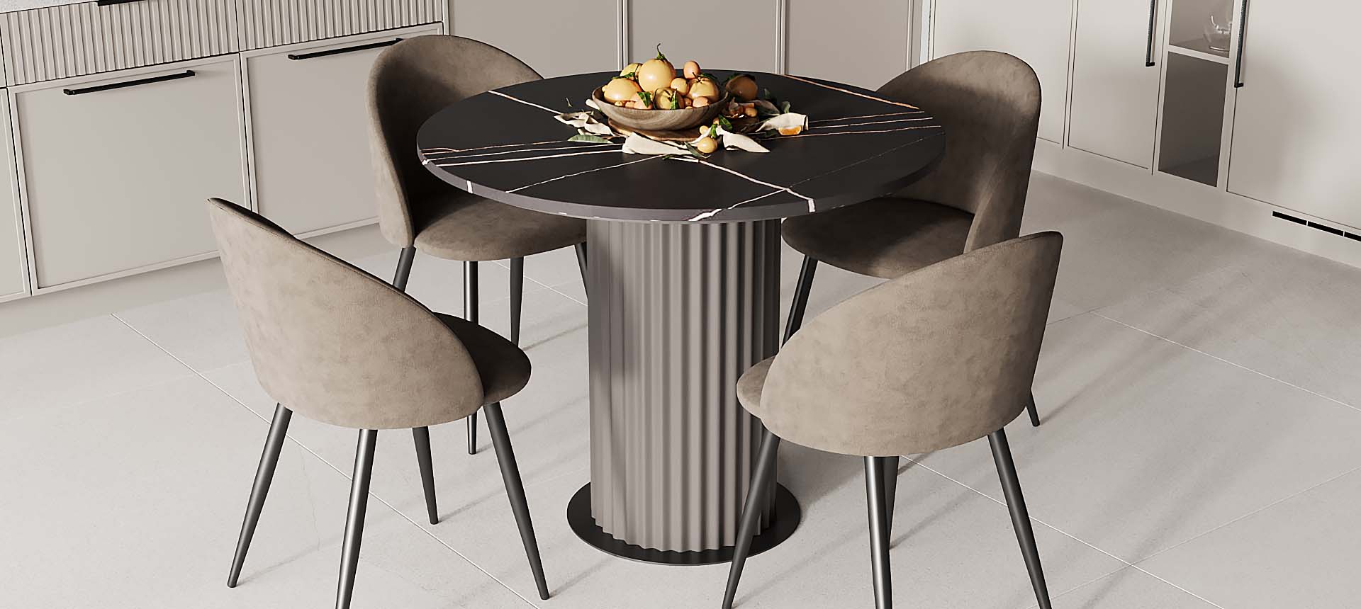 кварцевый агломерат Марсель Калакатта / эмаль цвет NCS S 5005-Y80R 