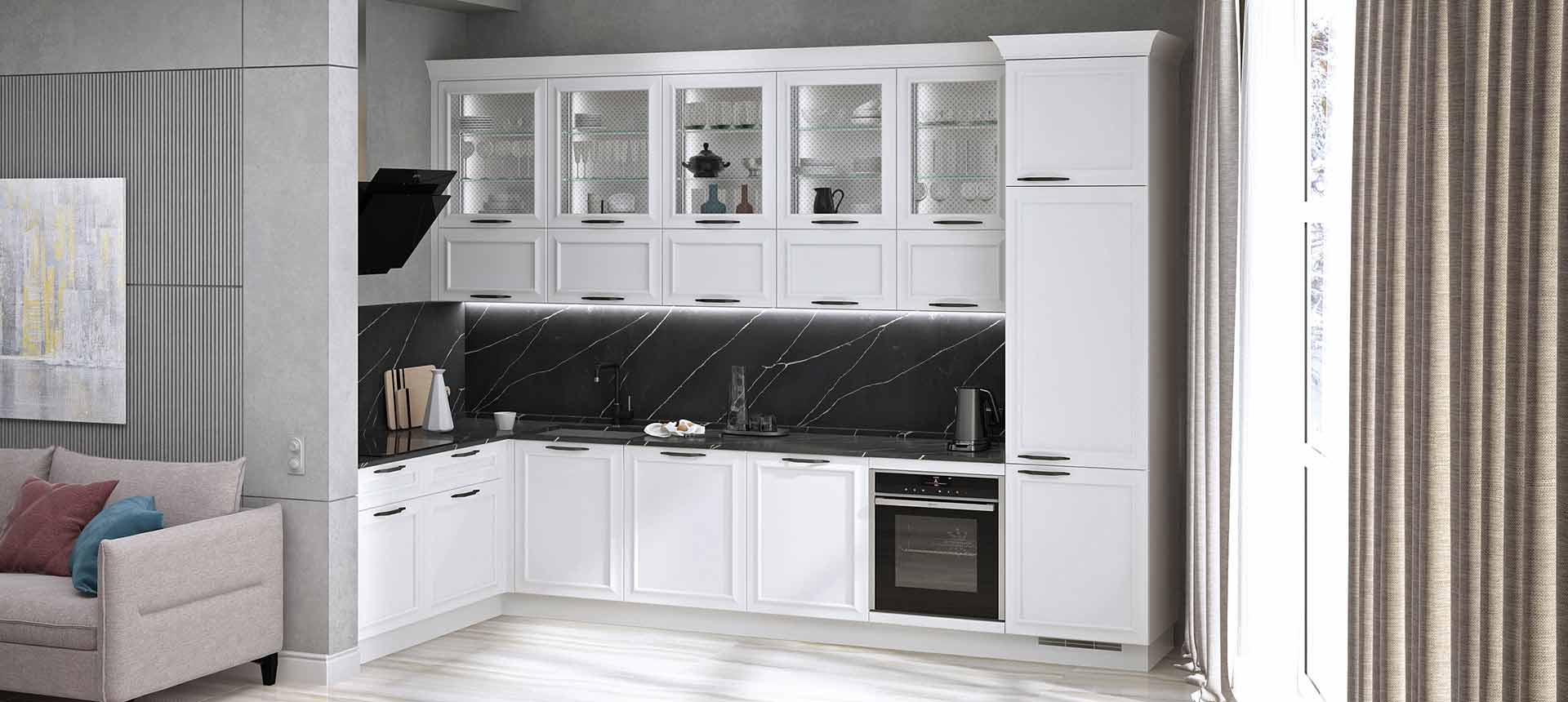 Белая кухня: 30 фото, идеи дизайна и интерьера