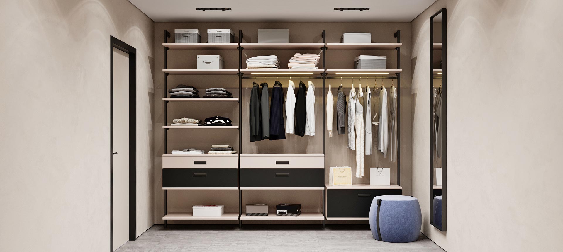 Кашемир серый / Чёрная яшма 