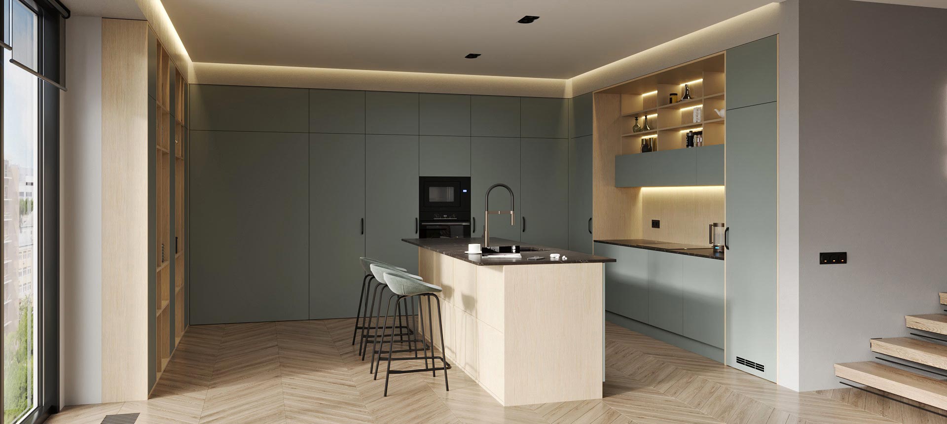 Лунный топаз матовый / Дуб Скандинавский 