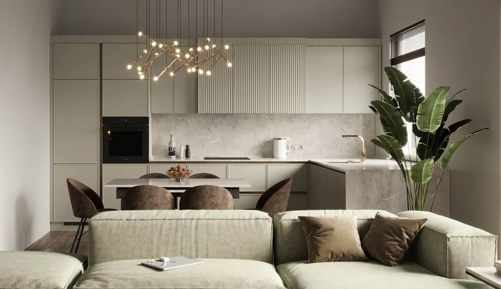 Дерево, стекло, металл: топ-20 сочетаний для современной кухни - фото №36