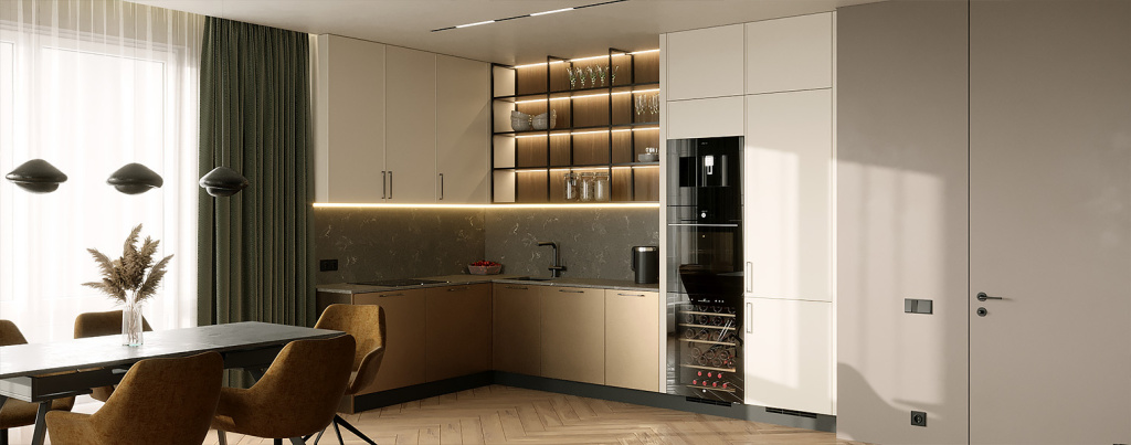 Дерево, стекло, металл: топ-20 сочетаний для современной кухни - фото №9