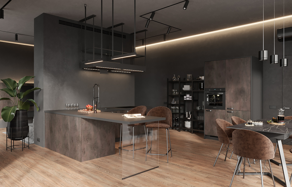 Дерево, стекло, металл: топ-20 сочетаний для современной кухни - фото №28