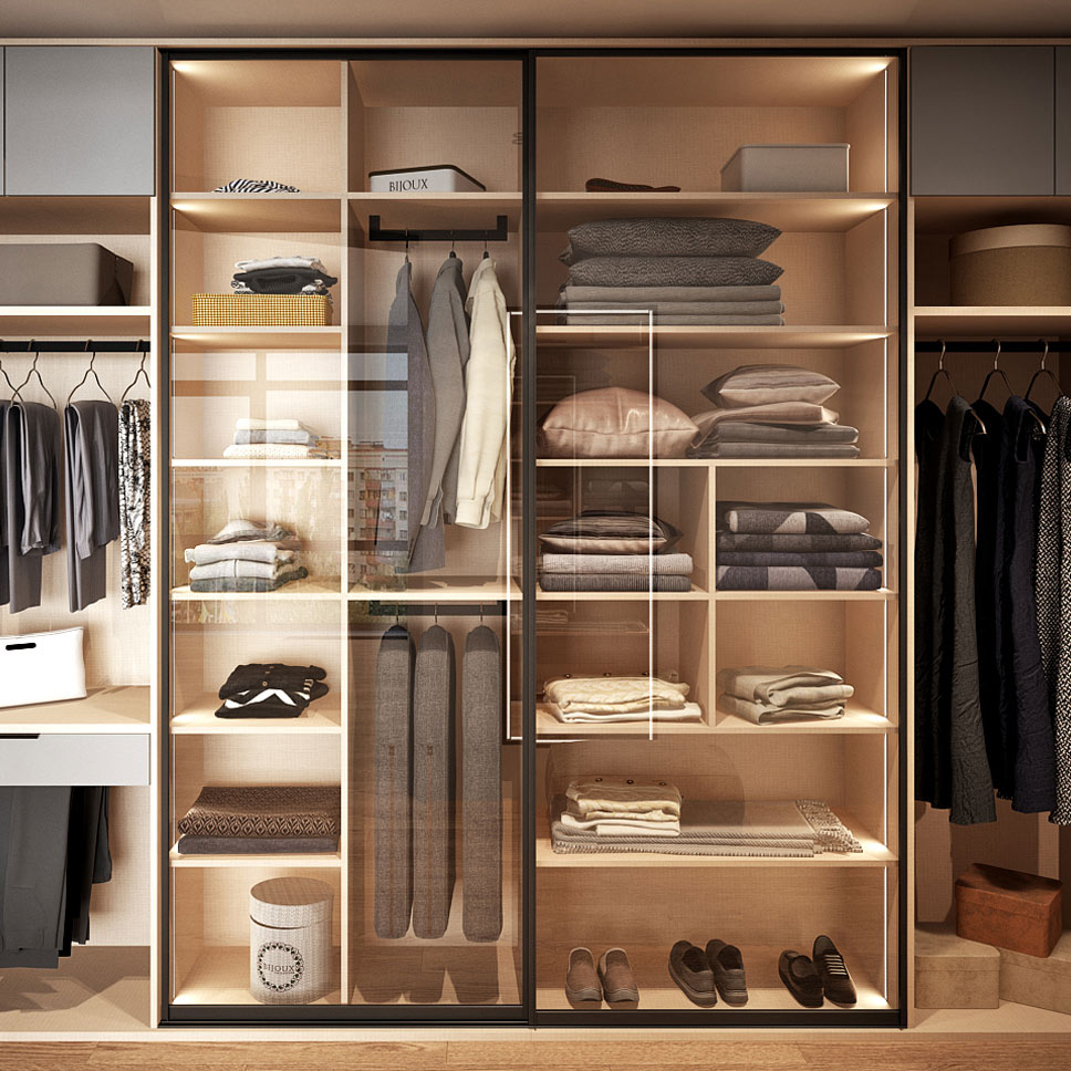 Как спроектировать вместительный шкаф в маленькой спальне - фото №27