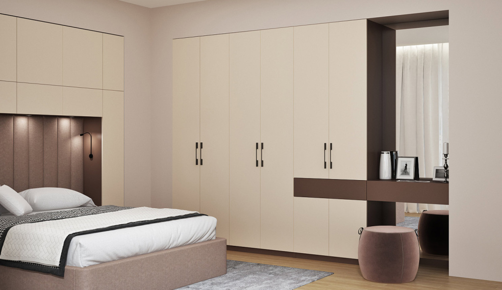 Как спроектировать вместительный шкаф в маленькой спальне - фото №18