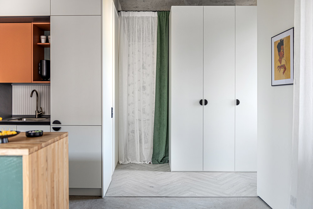 Северная сдержанность и южный темперамент в однокомнатной квартире - фото №23