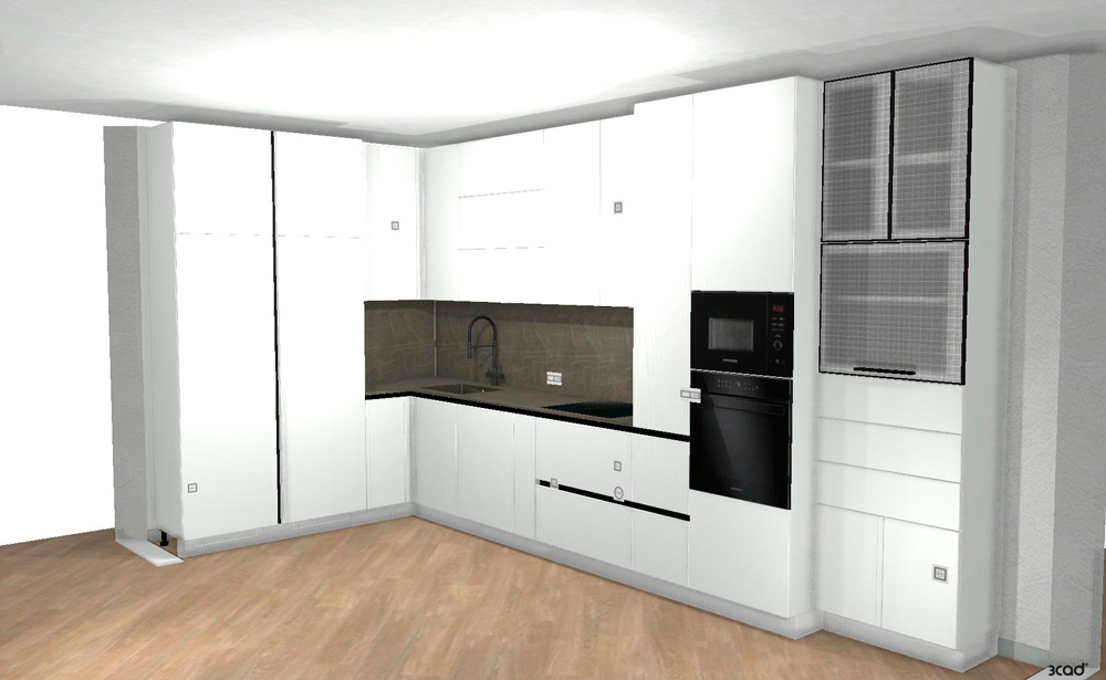 Белоснежная глянцевая кухня в Новой Москве - фото №5