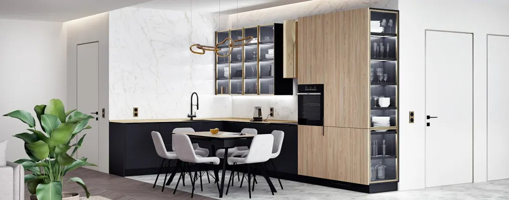 Дерево, стекло, металл: топ-20 сочетаний для современной кухни - фото №2