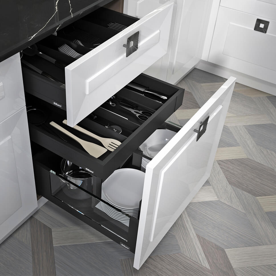 Белая кухня с черной столешницей + 20 фото - фото №10