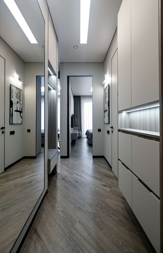 Черно-серая квартира для солидного холостяка - фото №13