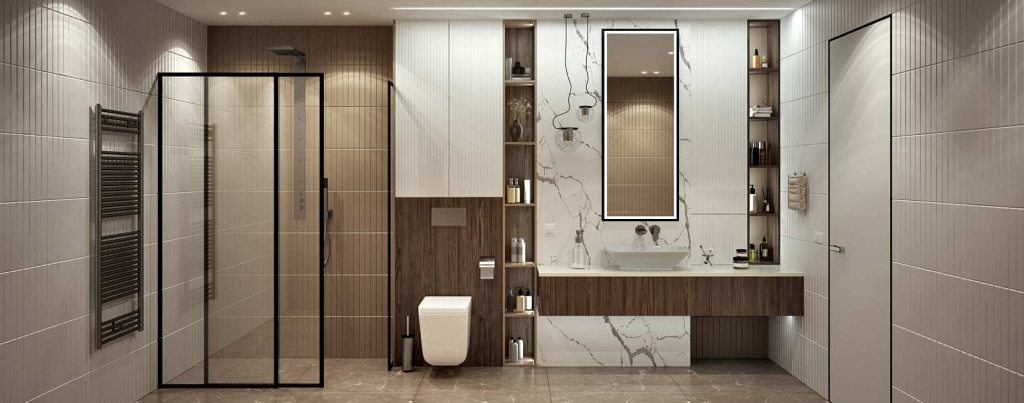 Освещение в ванной: как организовать, какие светильники выбрать, что учесть при подборе - фото №24