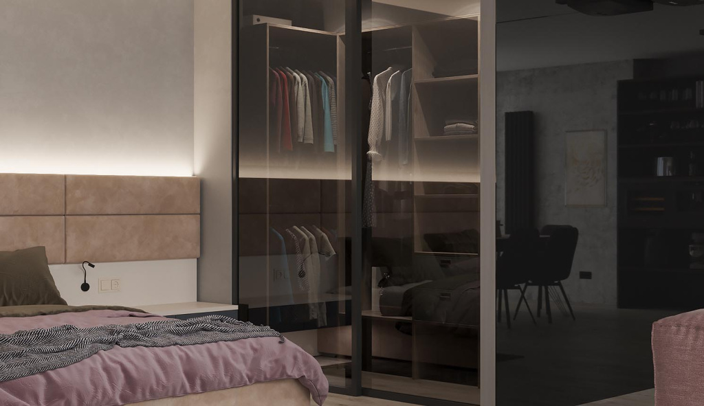 Как спроектировать вместительный шкаф в маленькой спальне - фото №33