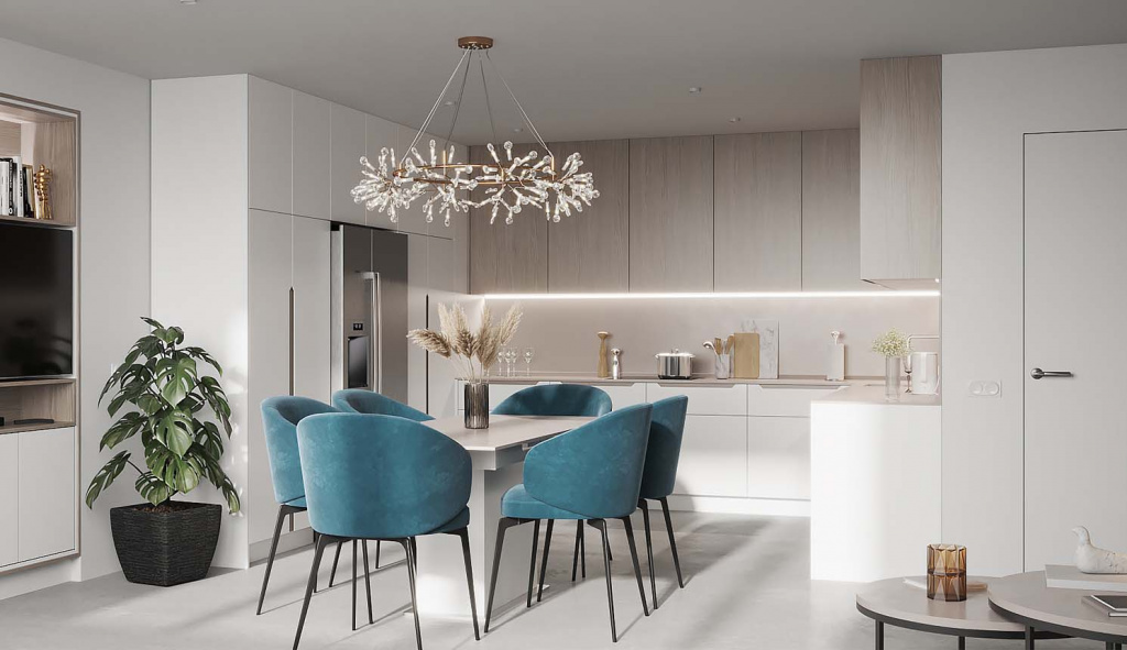 Дизайн кухни-гостиной: 50 фото и идеи совмещения интерьера - фото 13