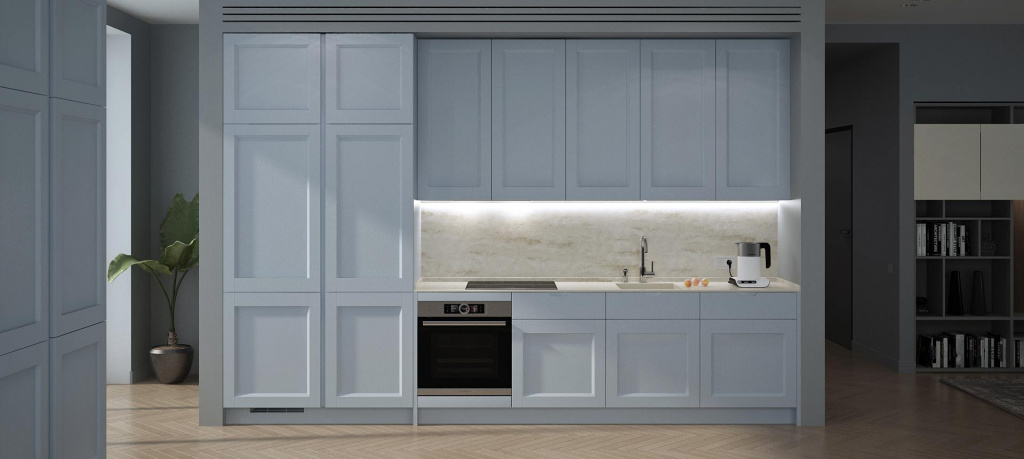 Голубая кухня: 100 фото в интерьере - фото №1