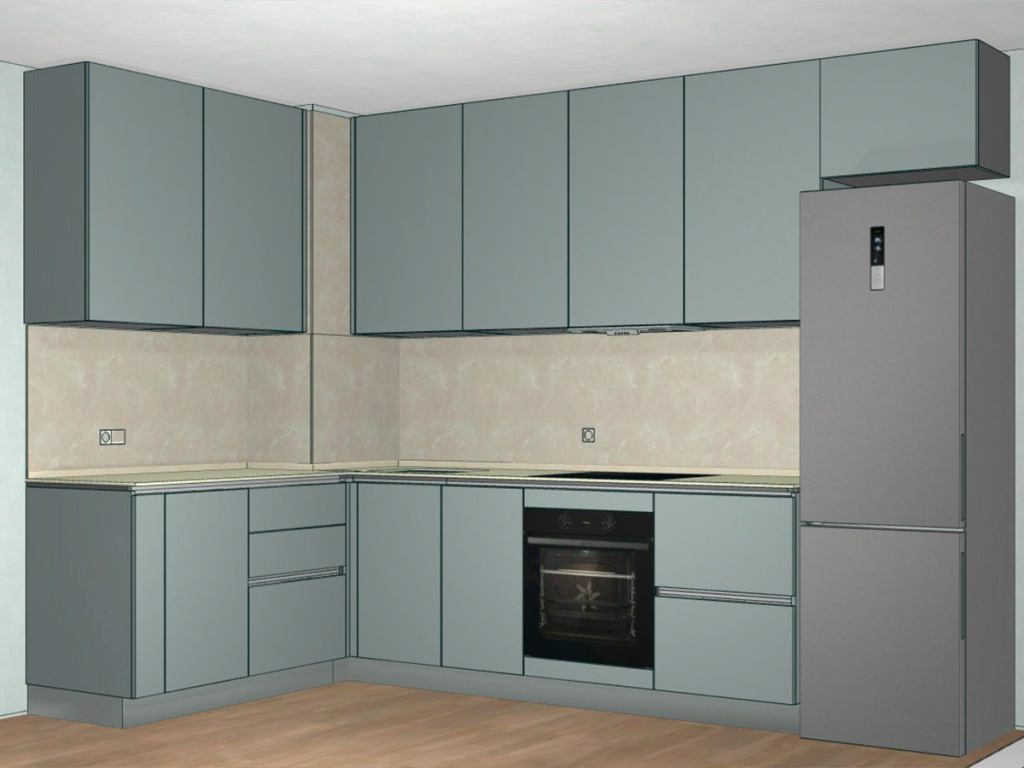 Угловая кухня и большая прихожая для молодой московской семьи в двухкомнатной квартире - фото №3