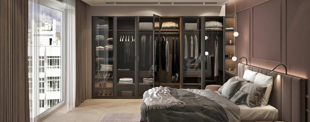 Как спроектировать вместительный шкаф в маленькой спальне - фото №10