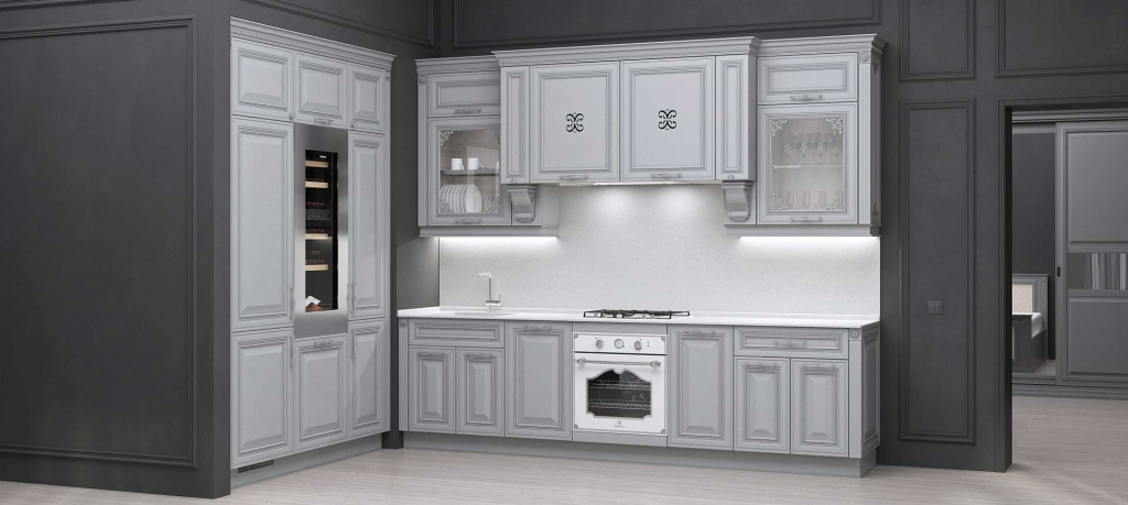 Серо-белая кухня: 50 фото примеров дизайна и интерьера - фото 46