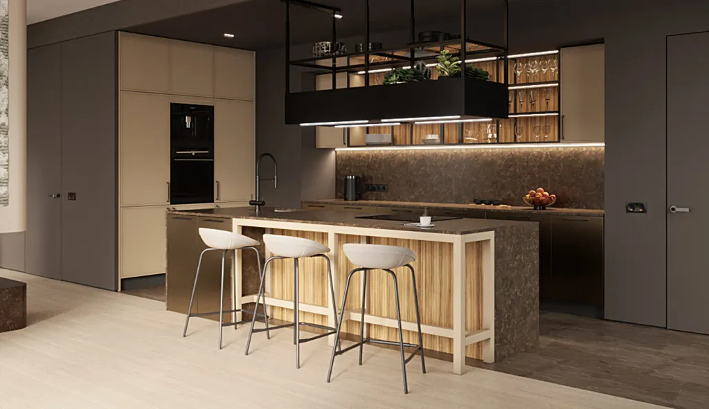 Дерево, стекло, металл: топ-20 сочетаний для современной кухни - фото №8