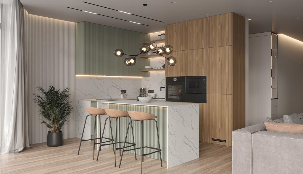 10 лайфхаков в дизайне маленькой кухни - фото №40