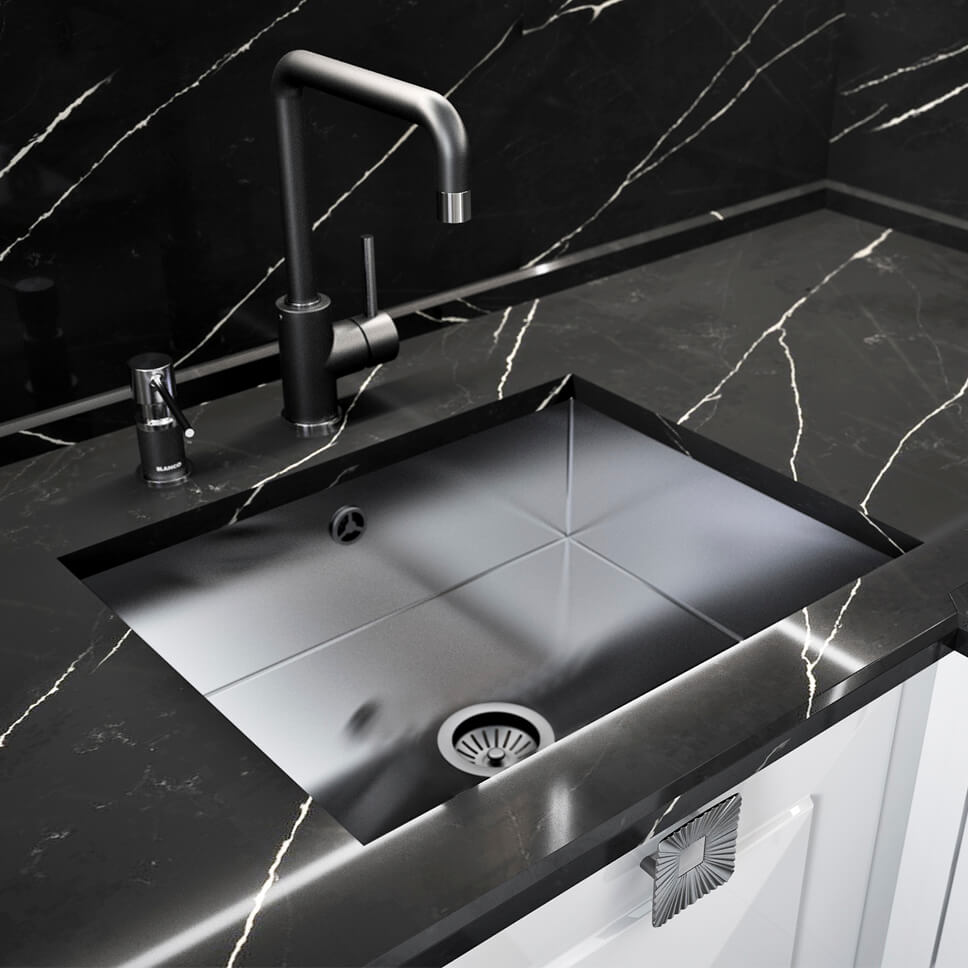 Белая кухня с черной столешницей + 20 фото - фото №8